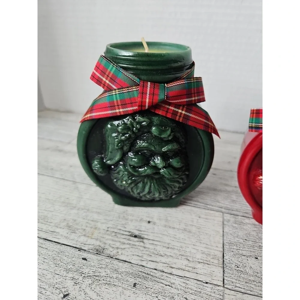 Handcrafted Keepsake Christmas Candles Night Before Xmas Vintage 1990 Santa Deco